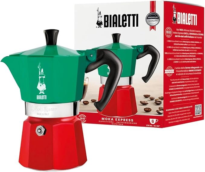 Bialetti Moka Express Italia Collection Stovetop Espresso Maker, Made in Italy