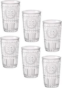Bormioli Rocco Romantic Set Of 6 Tumbler Glasses, 11.5 Oz, Made In Italy