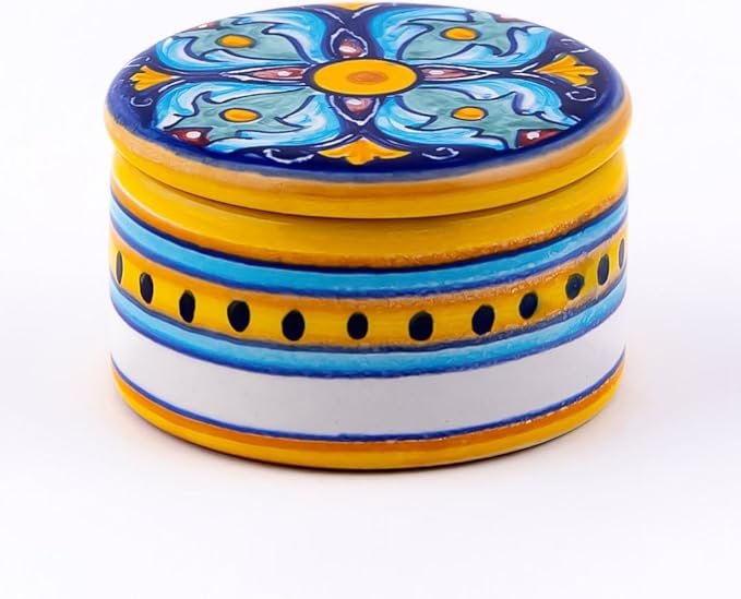 Fima Deruta Ceramic Keepsake Box - Handmade Italian Pottery, Made in Italy