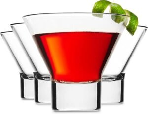 Godinger Italian Martini Cocktail Glasses, Set of 4, Made in Italy