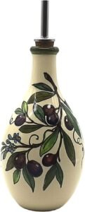 Italian Ceramic Olive Oil Dispenser Bottle 17 Oz, Giotti Ceramiche, Made in Italy Tuscany
