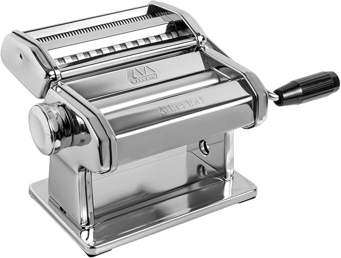 MARCATO Made in Italy Atlas 150 Classic Manual Pasta Maker Machine, Chrome