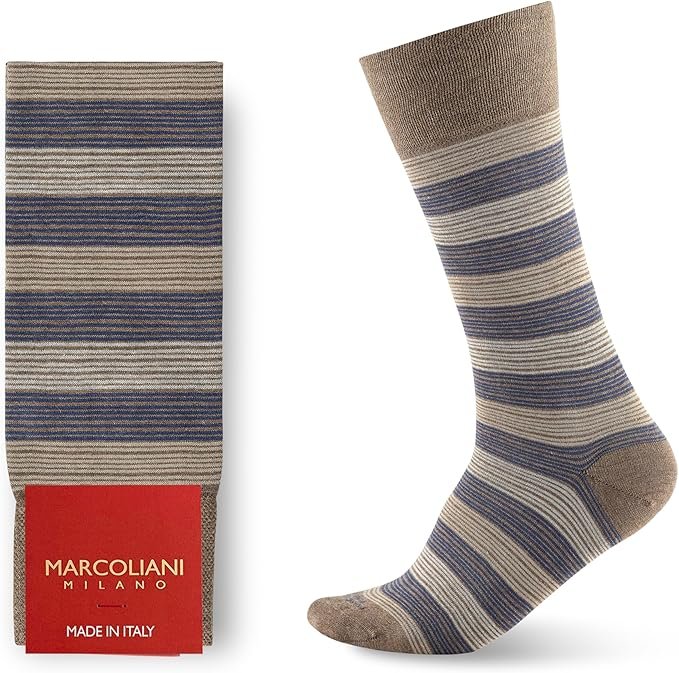 Marcoliani Milano Made in Italy Mens Dress Socks, Essence of Cotton