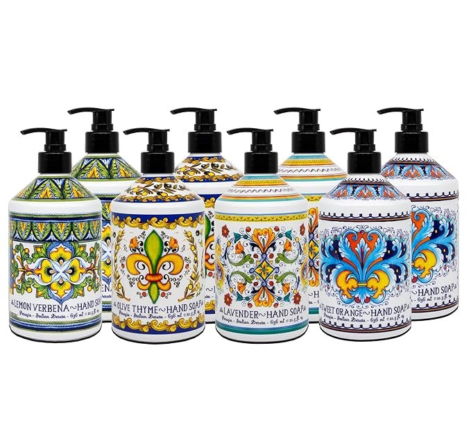Perugia Italian Deruta Hand Soap, 21.5 fl oz, 8 pack, Assorted Scents