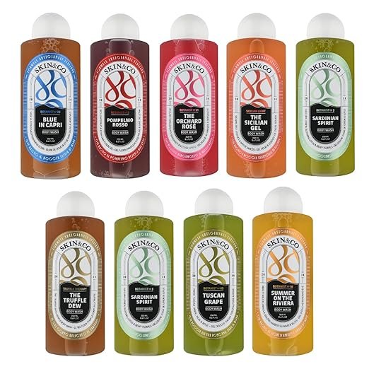 SKIN&CO Italian Escape Body Wash Set, 9-Piece, Made in Italy