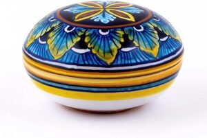 thatsArte - Deruta Ceramic Jewelry Box - Hand Painted Italian Keepsake, Made in Italy