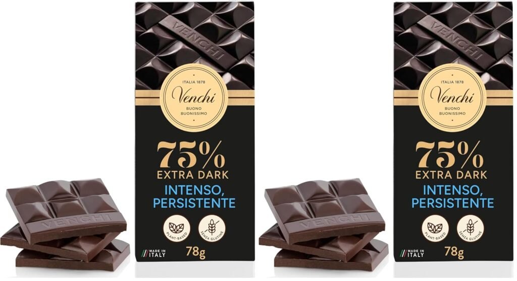 Venchi Cuor di Cacao 75% Extra Dark Chocolate Bar review – authentic Italian product, made in Italy