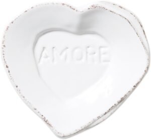VIETRI Lastra White Heart Amore Plate review – authentic Italian product, made in Italy