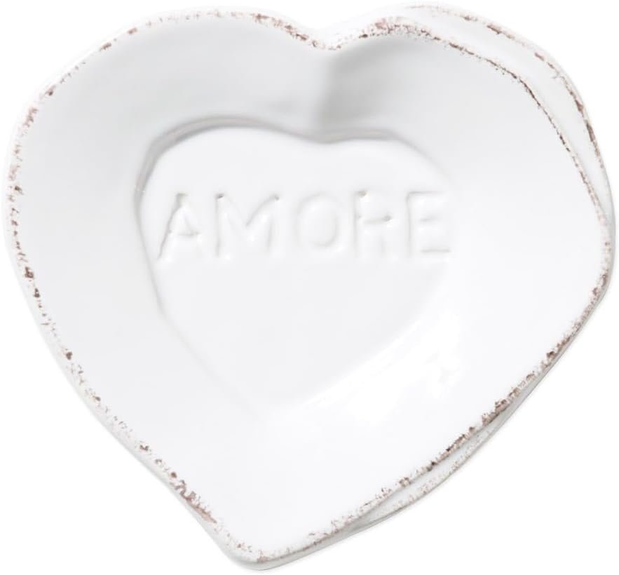 VIETRI Lastra White Heart Amore Plate review – authentic Italian product, made in Italy